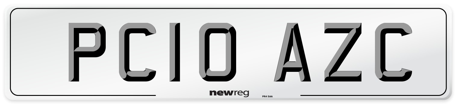 PC10 AZC Number Plate from New Reg
